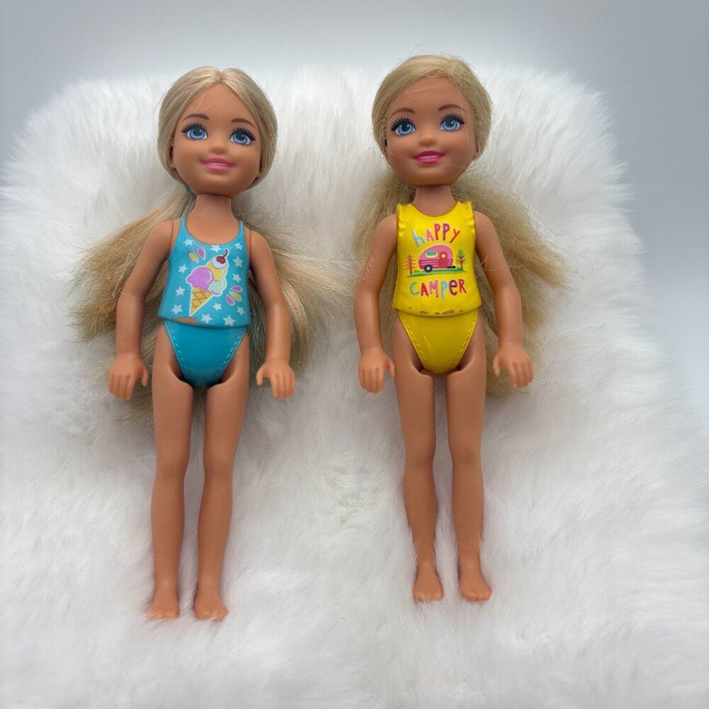 Barbie Club Mattel Chelsea Doll Happy Camper & Movie Night lot 2015 (SKU: 333TO)